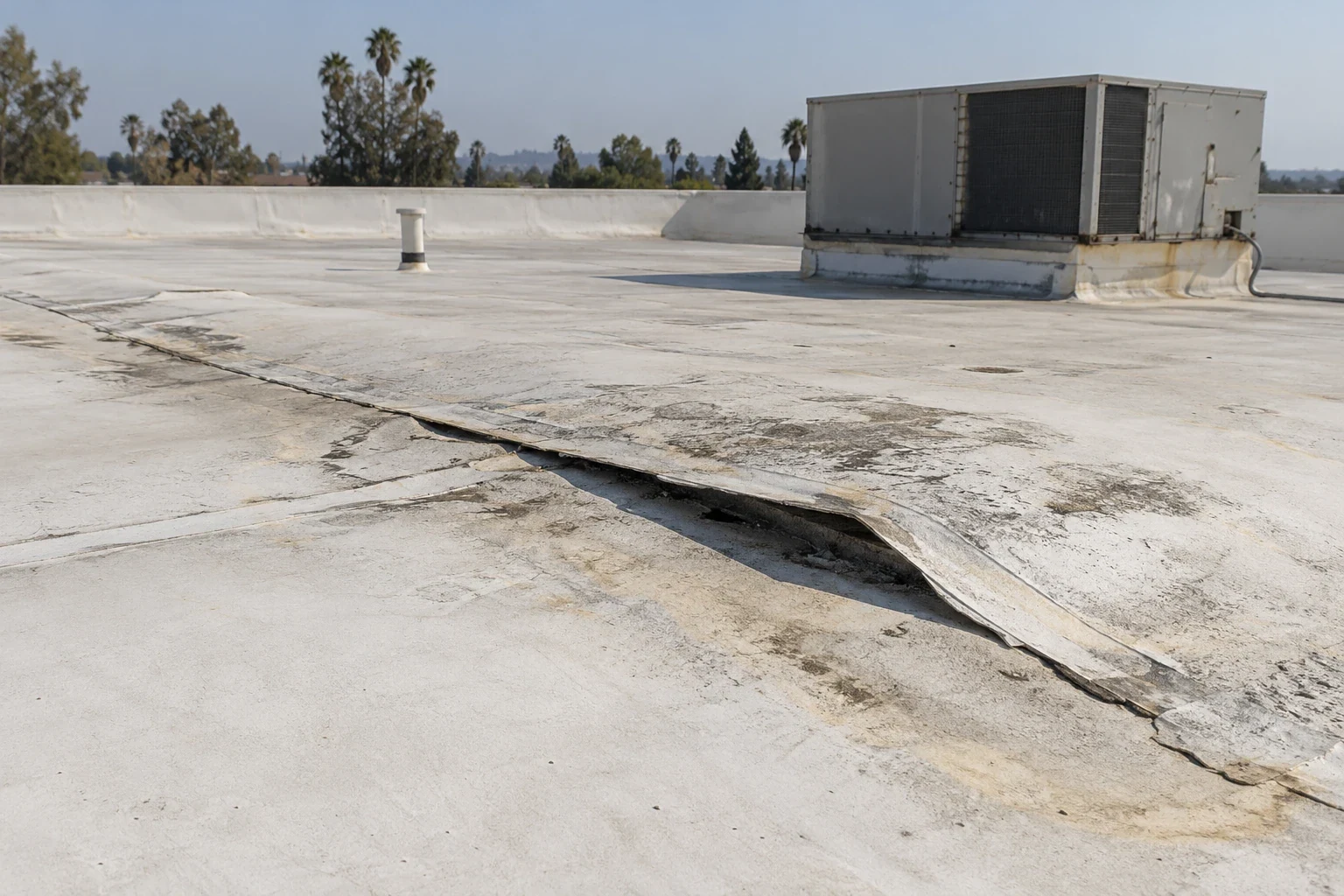 Commercial Roof Seam Failure Repair in Simi Valley, CA Commercial Roof Seam Failure Repair in Simi Valley, CA